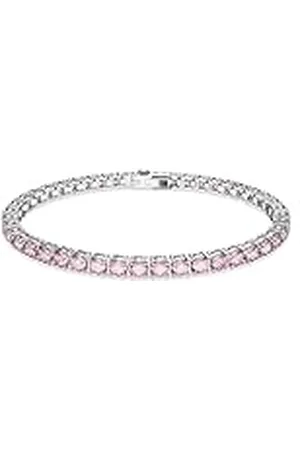 Swarovski Matrix Tennis armband, Ronde slijpvorm, , Rodium toplaag