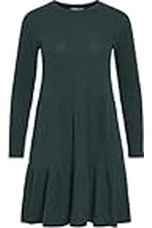 VILA Mini-jurk voor dames, lange mouwen, ronde hals, geribbelde stof, regular fit, herfst, winter, , S