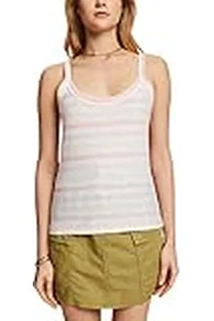 ESPRIT Gestreepte tanktop, 100% katoen, perzik, M