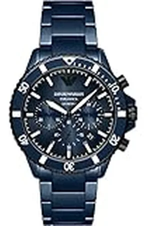 Emporio Armani Herenhorloge quartz/chrono uurwerk 43mm kastmaat met een keramische armband AR70009