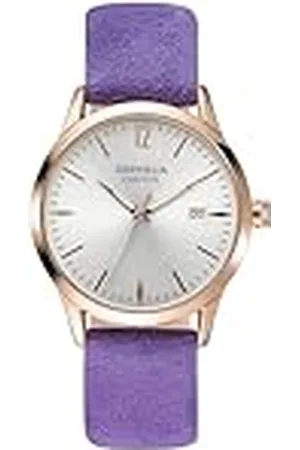 ORPHELIA Fashion analoog kwartshorloge voor dames, suède, met leren armband, , Riemen.
