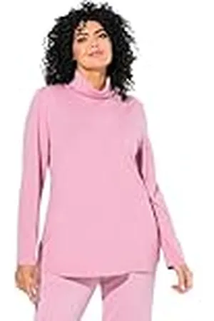 Ulla Popken Dames grote maten grote maten plus size shirt, rolkraag, slim, lange mouwen, , 46/48 NL