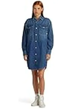 G-Star RAW Dames Relaxed Drawcord Denim Casual Jurk, , M