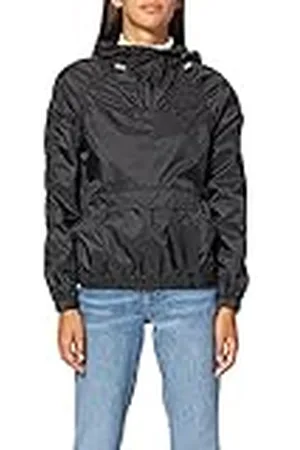Urban classics Damesjas om over te trekken windbreaker van lichte ribstop, transparant licht pull over jack voor vrouwen, maten XS - 5XL, , 4XL grote maten
