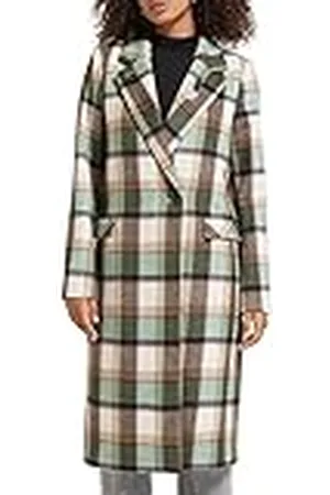 Scotch&Soda Green Check Single Breasted Coat, , XS
