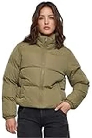 Urban classics Dames Dames Short Peached Puffer Jacket Jacket Jacket, tiniolive, M