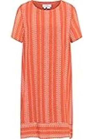 USHA Zomerjurk voor dames met etnische print 15923747-US04, donkeroranje wit, M, , M