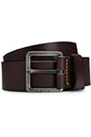 HUGO BOSS Heren Jeeko Sz40 leren riem met logo-sluiting, 202 Dark Brown