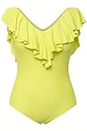 Ulla Popken Dames, volant, V-hals, softcups badpak, , 58