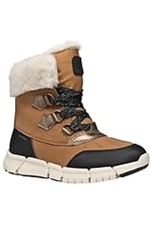 Geox J FLEXYPER Girl B AB Sneeuwlaars, Whisky/Zwart, 10 UK Kind, , 10 UK Child