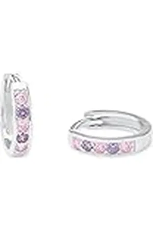 Amor Creoles 925 Sterling Zilveren Meisjes Oorsieraden, Met Zirkonia Synth., 1,2 cm, Zilver, Wordt Geleverd In Sieradendoosje, 2021277