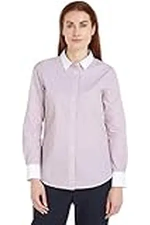 Tommy Hilfiger Dames Ivy Stripe Contrast REG L/S Shirt WW0WW42274, Roze, Maat 34/60
