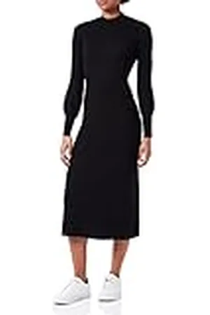 HUGO BOSS Dames Slopenny Knitted_Dress, Black1, L, , L