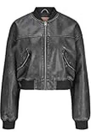 JACK & JONES JXTORA PU bomberjack OTW SN kunstlederen jas, zwart/detail: RUB Off, S, , S