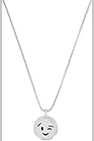 QS by s.Oliver Halsketting Met Hanger Van Roestvrij Staal Jongens Kinderketting, 40+3 cm, , Smiley, Wordt Geleverd In Sieradendoosje, 2034938