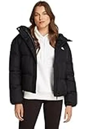 Calvin Klein Jeans Dames LOGO KORTE HOODED PUFFER J20J224112, Puffer Jacket, Zwart, XL, , XL