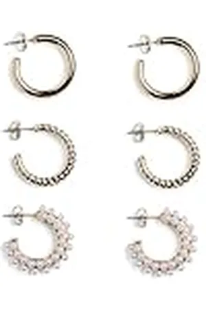 Pieces® Pcnibbi A 3-Pack Oorbellen, Gold Colour/Detail:Mop, 55% kunststof, 40% zink, 5% titanium, geen gegevens