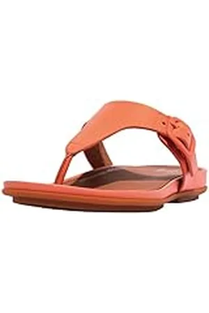 FitFlop Dames Gracie rubberen gesp lederen teenslippers plat, , 36 EU