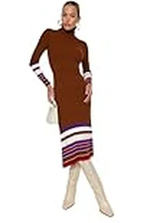 Trendyol FeMan Design Shift Regular fit gebreide jurk, , L, , L