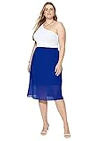 Trendyol Dames Midi A-lijn Regular fit Geweven Plus Size Rok, , 46, , 44