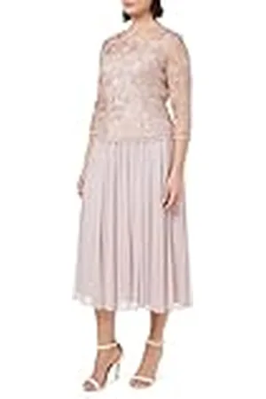 Gina Bacconi Midi-lengte bloemenjurk met kant voor dames, cocktailjurk, , 38