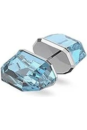 Swarovski Lucent stud oorbel, Enkel, Blauw, Rodium toplaag