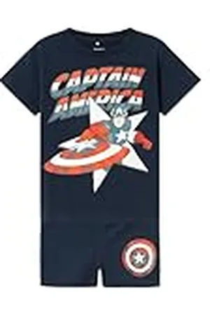 NAME IT Nmmanderson Marvel Ss Nightset Mar pyjama voor jongens, , 86 cm