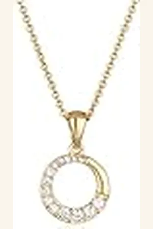 Elli Halsketting Dames Hanger Cirkel Rond Geo Goudkleurig met Kristallen