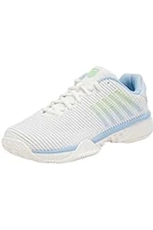 K-Swiss Hypercourt Express 2 tennisschoenen voor dames, WHT/DTCHCNL/groen, 37,5 EU, , 37.5 EU