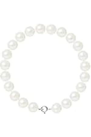 Pearls & Colors Armband van echte zoetwaterparels SEMI BAROKE, 18 cm, Sterling zilver, Parel