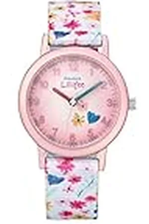Prinzessin Lillifee Analoog quartz kinderhorloge voor meisjes, met textielband, roze, 3 bar waterdicht, geleverd in horlogegeschenkverpakking, 2031758