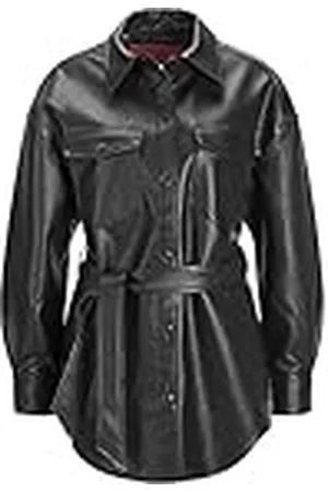 JACK & JONES JJXX JXLUNA Overshirt voor dames, imitatieleer, zwart/detail: mat, L