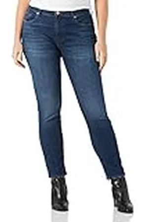 7 for all Mankind Relaxed Skinny Slim Illusion Jeans, Dark Blue, Regular Dames, , Eén maat
