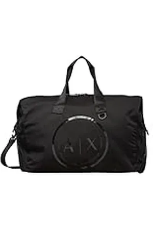 Armani Exchange Antigua voor heren, duurzame, glanzende ronde logo plunjezak, , Eén maat