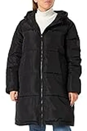 Cream Kaff Curve Dames Plus Size Buffer Jacket Coat Longline Hoodied, , 44