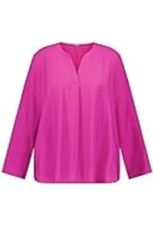 Samoon Damesblouse, fijn glinsterende driekwartmouwen, effen, , 48