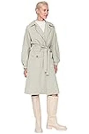 Trendyol Vrouwen Outdoor Khaki Belden Spreiding en Riem Gedetailleerde Lange Oversized Trenchcoat, , 60