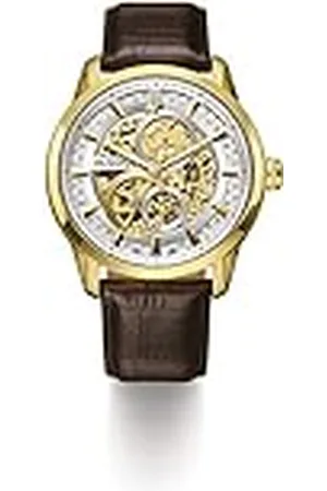 BULOVA Heren analoog automatisch horloge met lederen armband 97A138, band