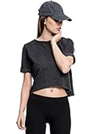 Urban classics Dames Dames Dames Cropped Burnout Short Sleeve Crew Sweatshirt, , M
