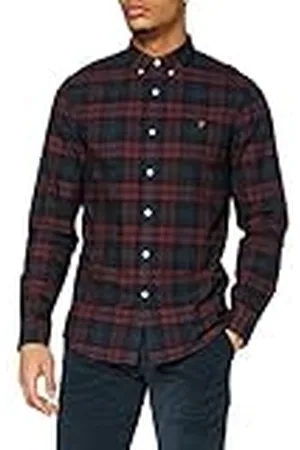 Farah Brewer Slim Fit Oxford overhemd van katoen voor heren, Rood, XXL