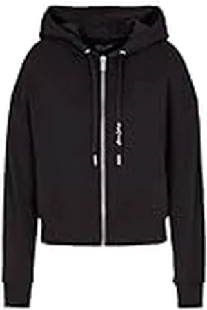 Armani Exchange Sustainable, Logo Downstrings and Zip Closure Sweatshirt met capuchon voor dames, , XS