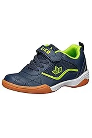 LICO Sloan VS Jongens Sneakers, Marineblauw/limoen, 34 EU