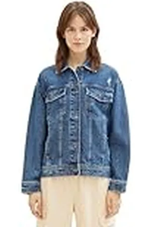 TOM TAILOR Dames 1041154 Jeansjack, 10119-Used Mid Stone Blue Denim, M, , M
