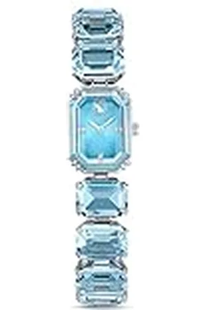 Swarovski Horloge, Octagon-slijpvorm, Blauw, Roestvrij staal