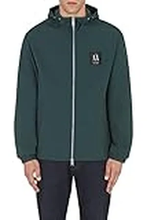 Armani Exchange Unisex duurzaam gerecycled nylon jack, groene vorken, extra klein, , XS