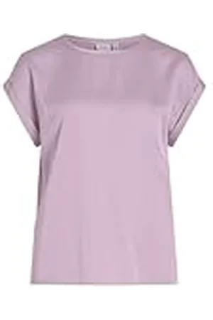 VILA Dames Viellette S/S Satin Top-Noos Korte Mouwenblouse, , 34