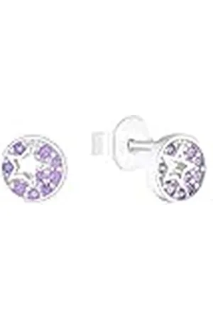 QS by s.Oliver 925 sterling zilveren kinderoorbellen voor meisjes, met zirkonia synth., 0,6 cm, zilver, ster, wordt geleverd in een geschenkverpakking voor sieraden, 2036820