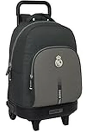 Safta Real Madrid 3. Team 24/25, grote rugzak met wielen, compact, afneembaar, ideaal voor kinderen van verschillende leeftijden, comfortabel en veelzijdig, kwaliteit en duurzaamheid, 33 x 22 x 45 cm