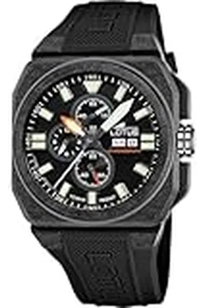 Lotus Horloge Voor Heren 18976/4 Chrono Koolstofvezel case ZwartRubber armband