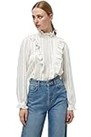 Minus Dames Sistine Shirt, Broken White Gestreept, 36